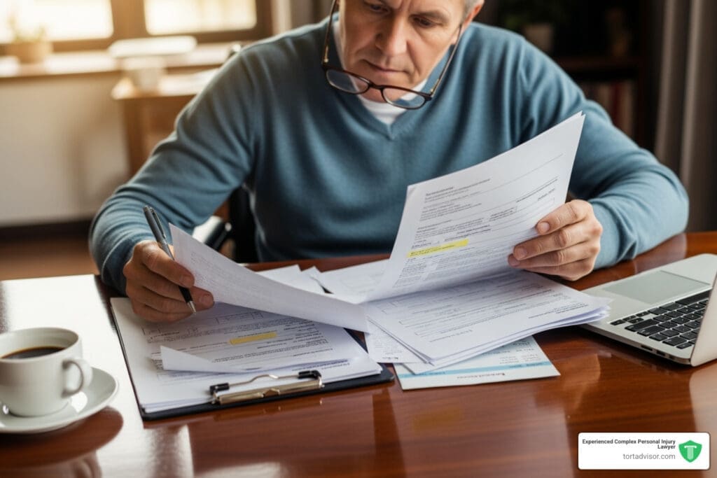 man calculating medical expenses for Tylenol Autism Lawsuit