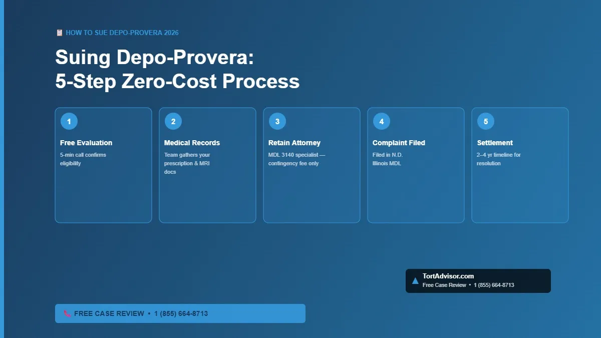 How to sue Depo-Provera for meningioma 5-step process 2026 depo-provera meningioma lawsuit 2026