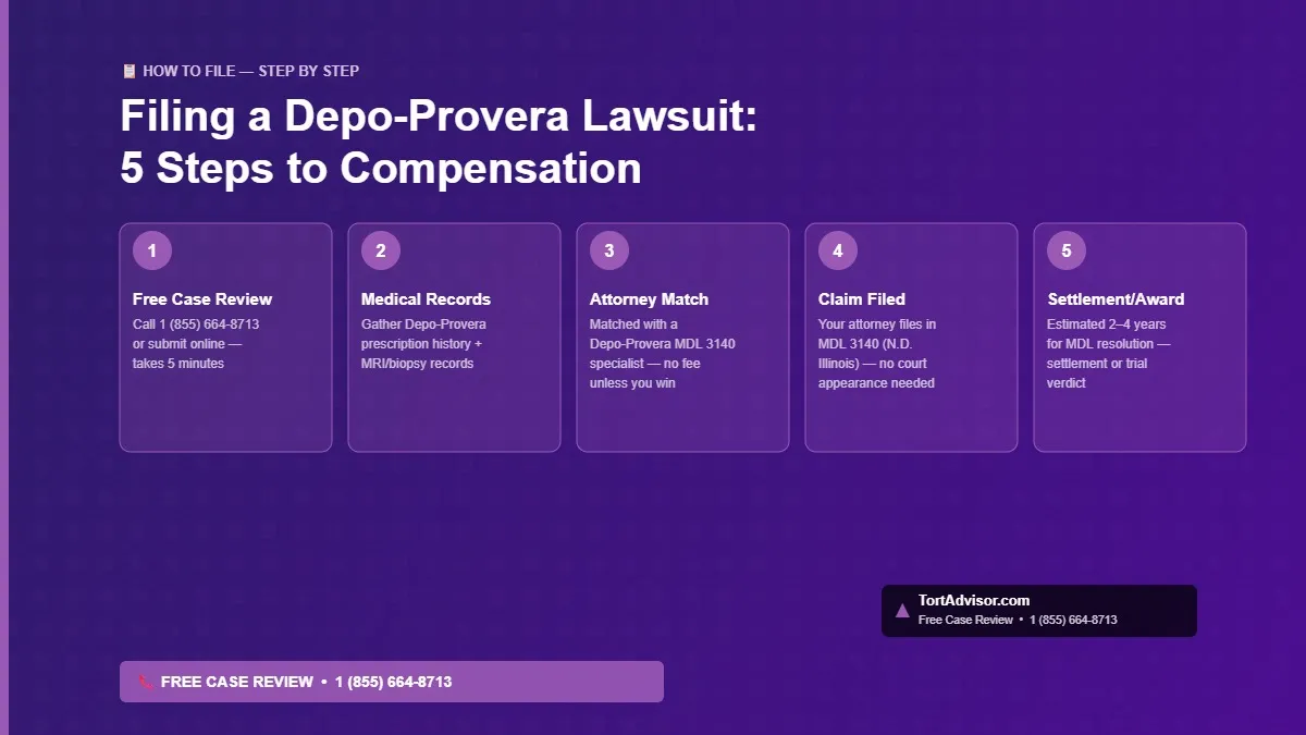 How to file a Depo-Provera meningioma lawsuit 2026 — step by step process depo-provera meningioma lawsuit 2026