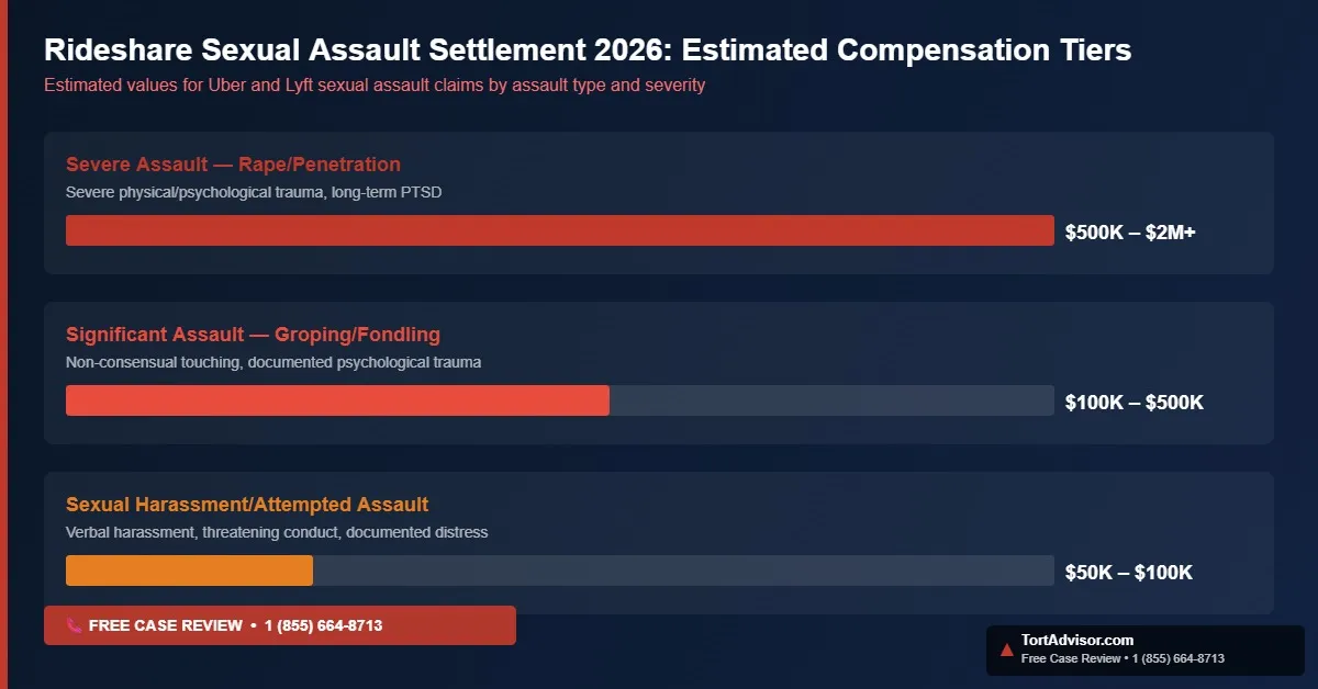 Rideshare Sexual Assault Settlement 2026: Estimated Compensation Tiers rideshare assault settlement 2026