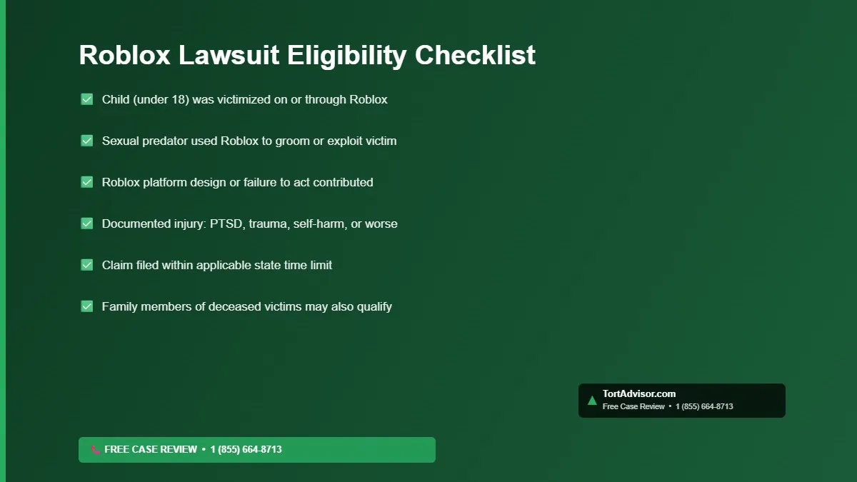 who qualifies roblox sexual abuse lawsuit 2026