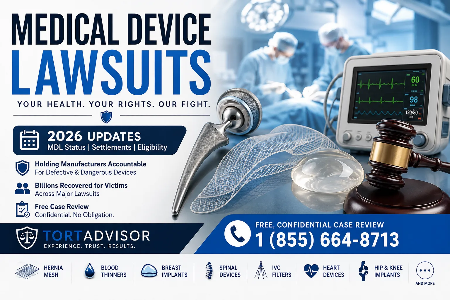 Medical device lawsuits 2026 guide covering recalls, injuries, active claims, evidence and free case reviews