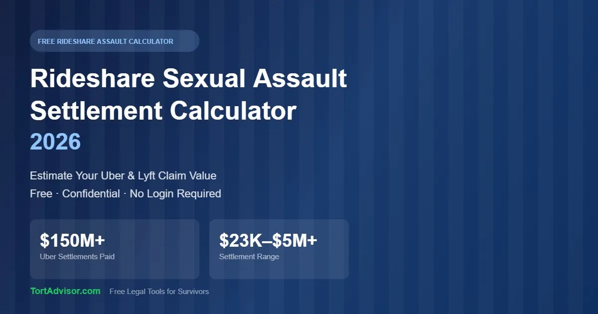 rideshare sexual assault settlement calculator 2026 free estimate tool
