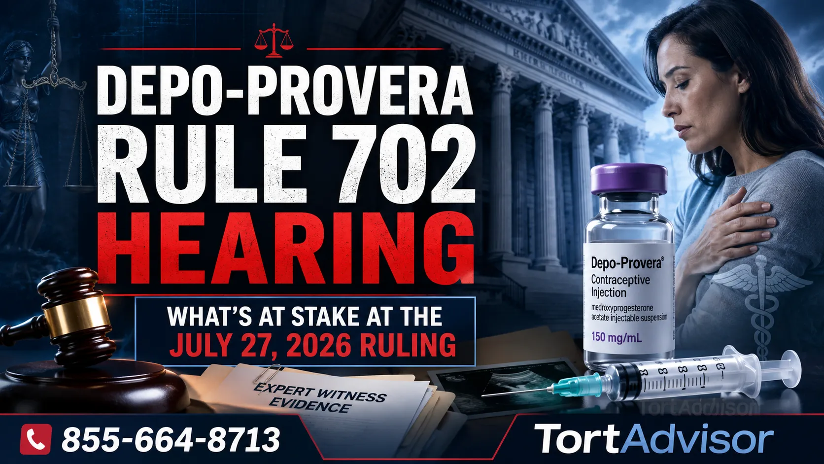 Depo-Provera Rule 702 Hearing: What’s at Stake at the July 27, 2026 Ruling | TortAdvisor Depo-Provera Rule 702 hearing and the July 27, 2026 ruling.