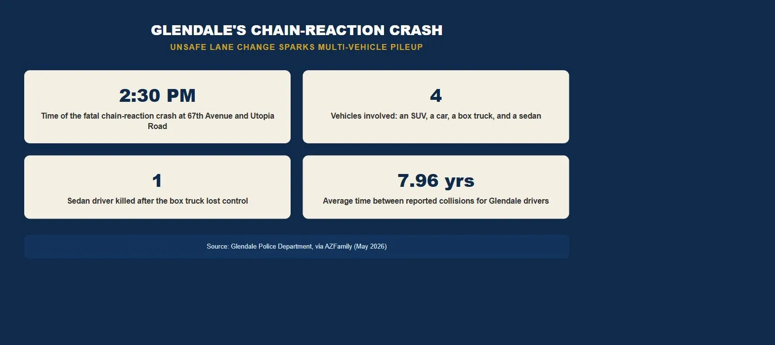 Glendale Arizona car accident lawsuit chain-reaction crash statistics infographic
